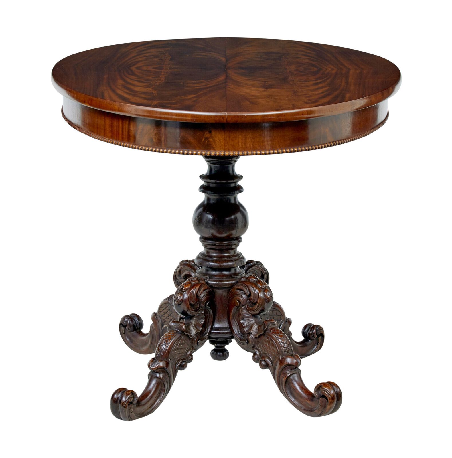 photo furniture 19th Century Scandinavian Hand Carved Oval Center Table