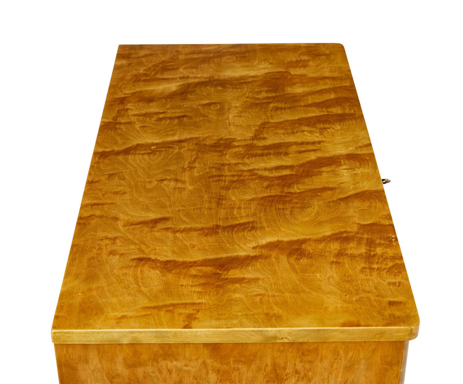 Mid Century Scandinavian Tiger Birch Chest Of Drawers photo vintage