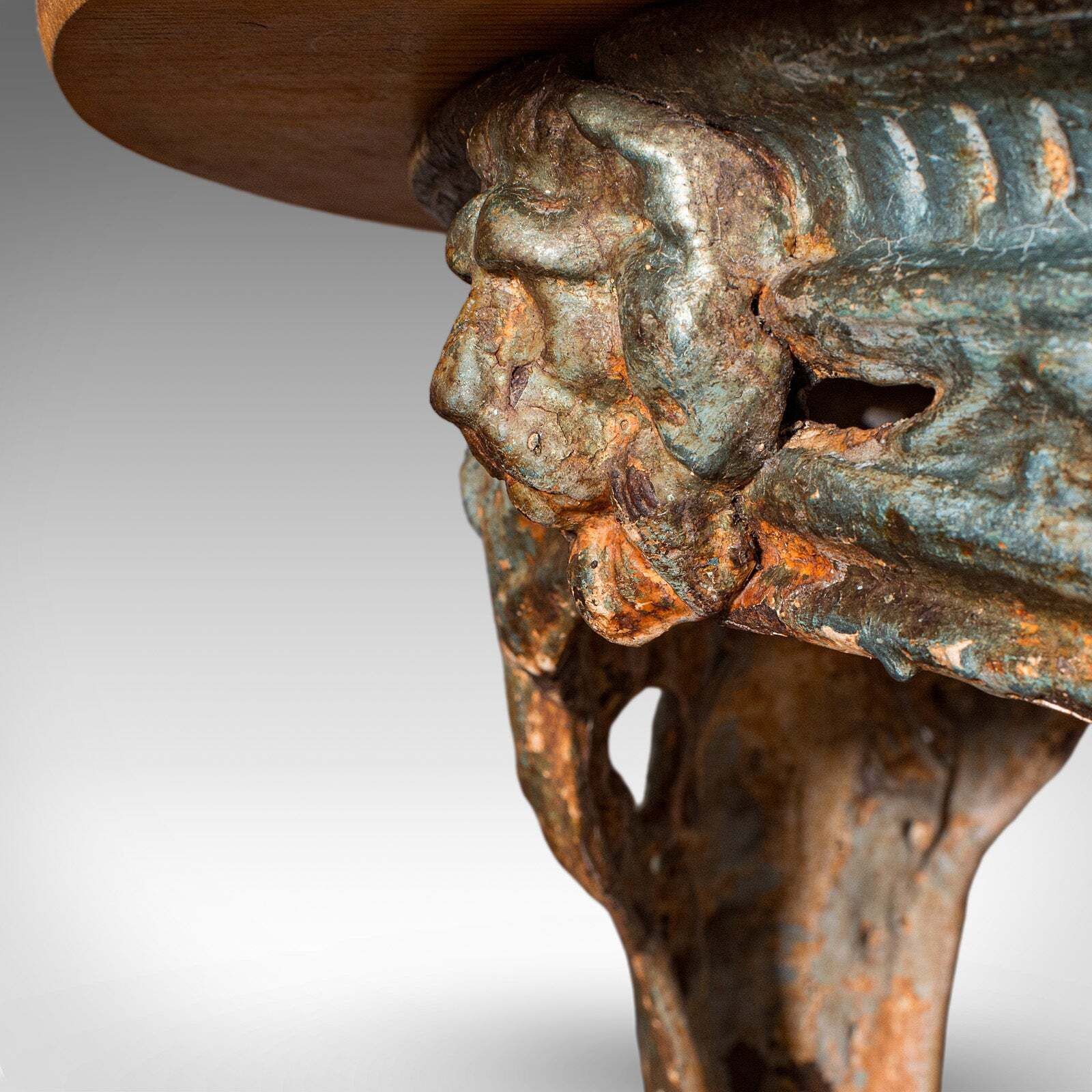 Furniture Antique Tavern Table, English, Pine, Cast Iron, Britannia, Pub, Victorian, 1880 photo