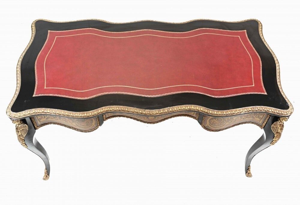 Shaped Boulle Bureau Plat Desk French Interiors photo Furniture