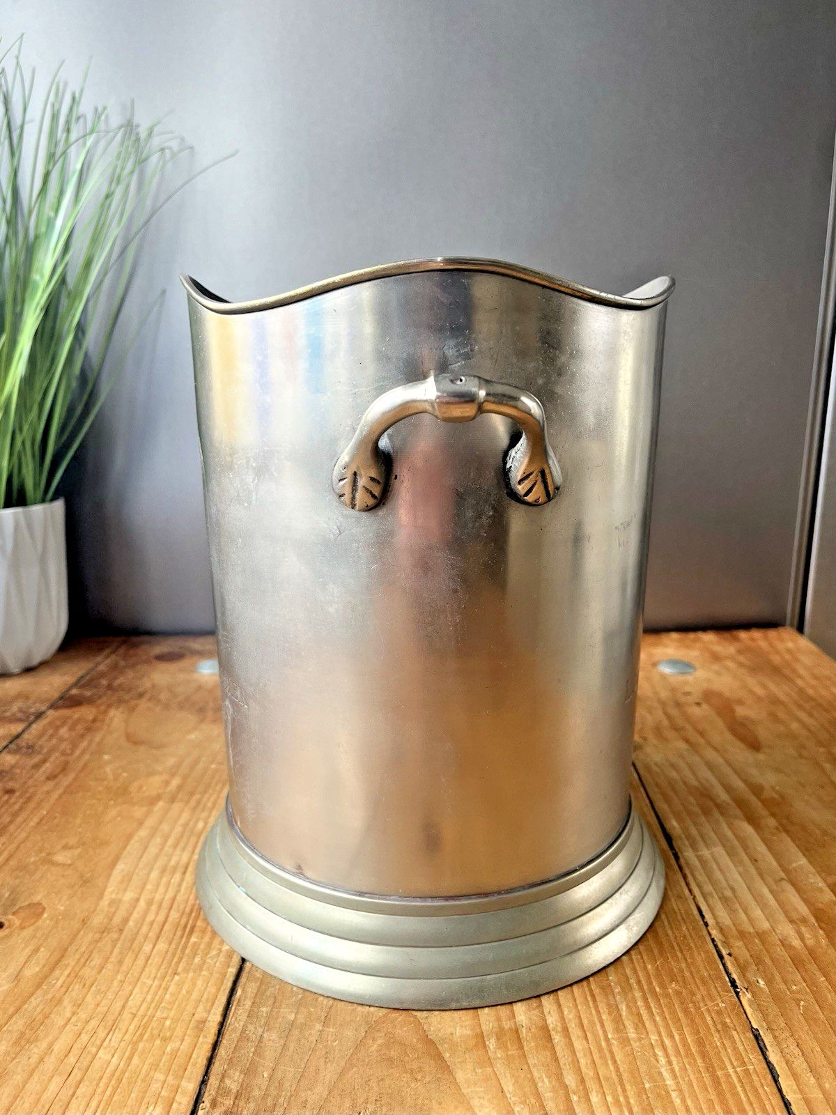 Antique Art Deco Silver Plated Louis Roederer Champagne Bottle Ice Bucket Cooler photo buy