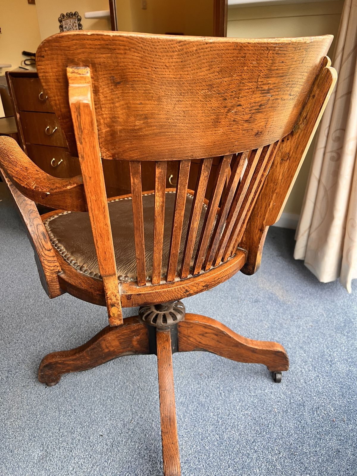 English Oak Swivel Desk Chair Circa 1910 20 photo furniture