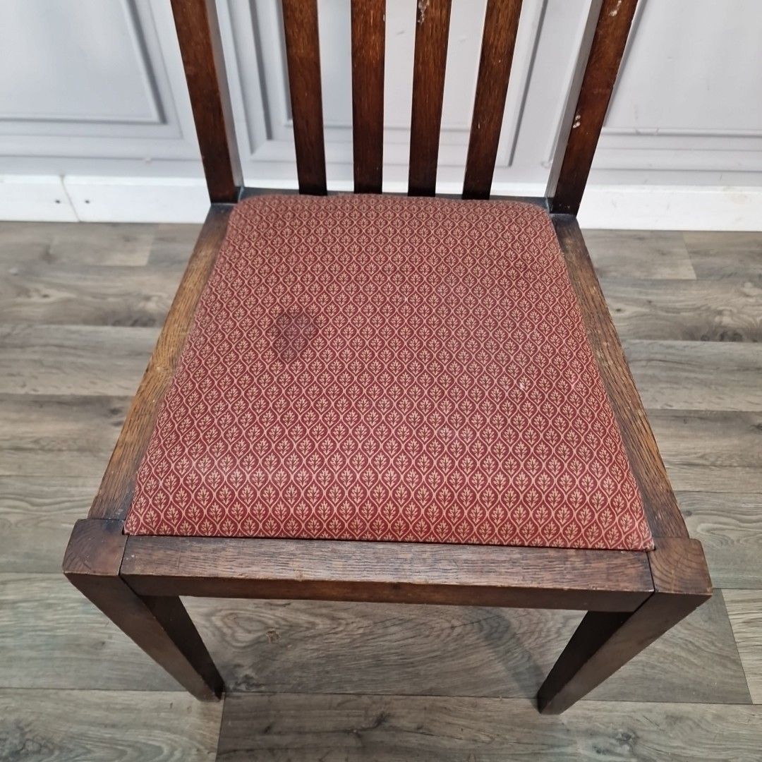 Antique Wooden Dining Chair Arts & Crafts Solid Oak Vintage Bedroom Hall Desk photo Furniture