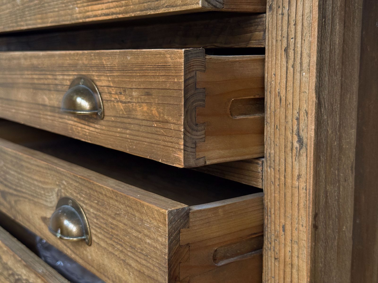 Rustic Chest Of Drawers With Nailed Zinc Sheet Top photo for sale