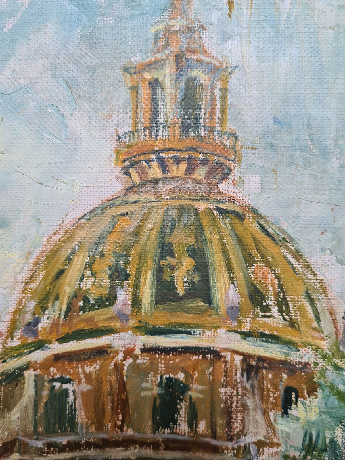 Les Invalides, Paris, Mid Century Modern Oil Painting On Canvas photo 662.0