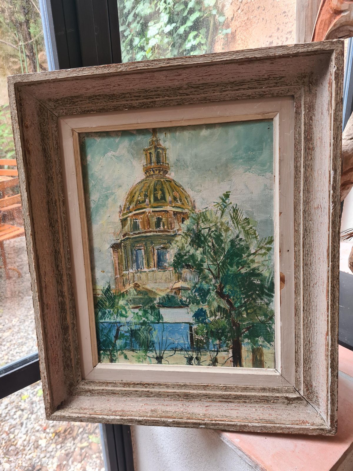photo for sale Les Invalides, Paris, Mid Century Modern Oil Painting On Canvas