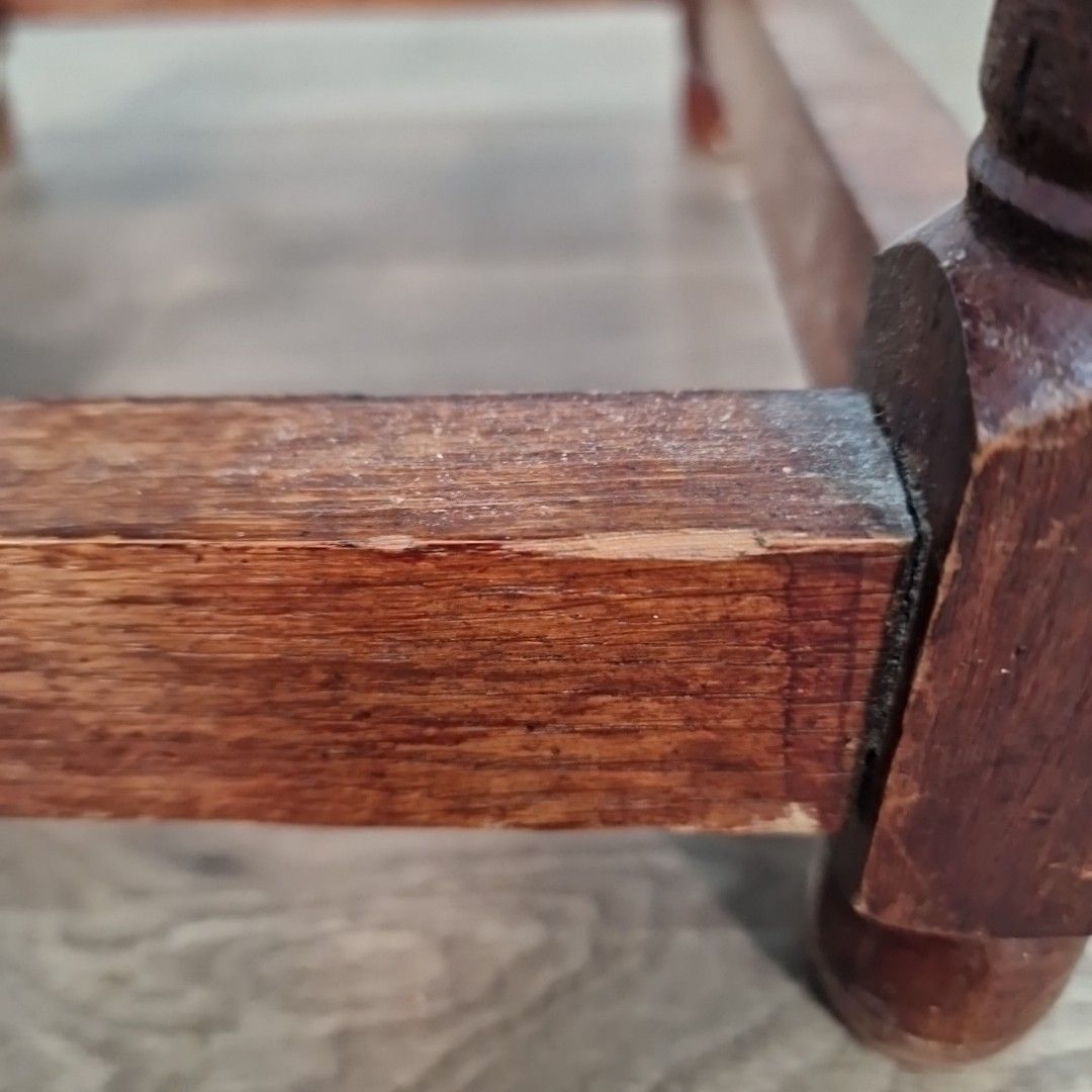 photo buy Antique Rush Foot Stool Oak Farmhouse Country Style Rope Footstool Rest