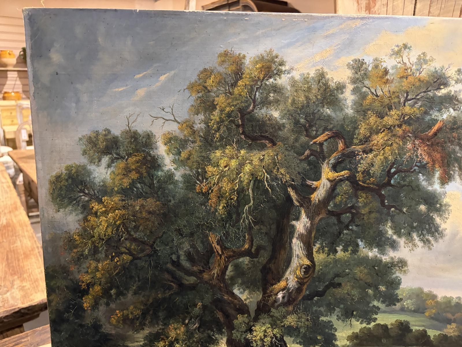 Continental Oil On Canvas Of A Rural Scene photo Art