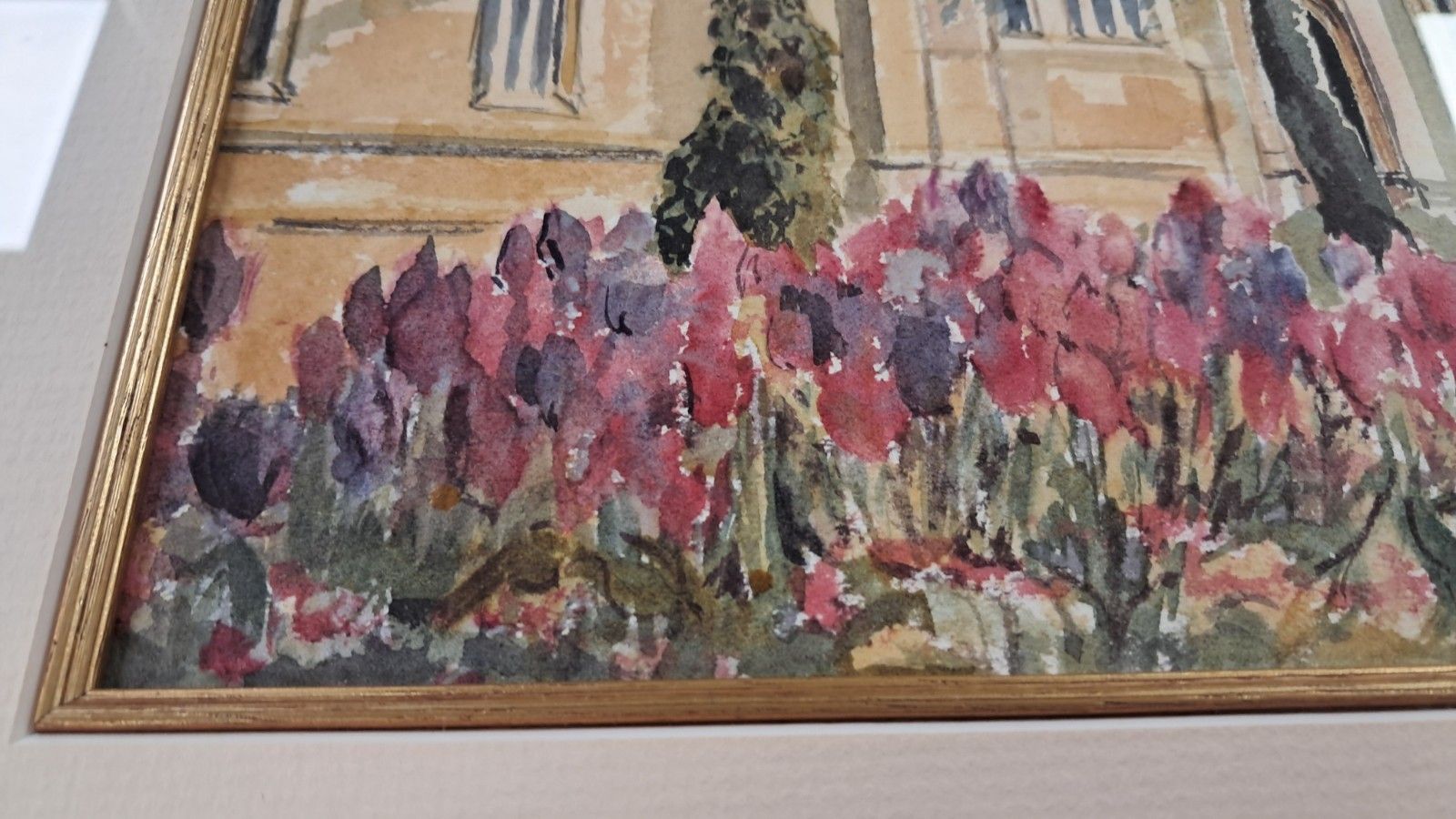 Original Watercolour Painting Of Old Bedford Modern School By Thelma Marks photo for sale
