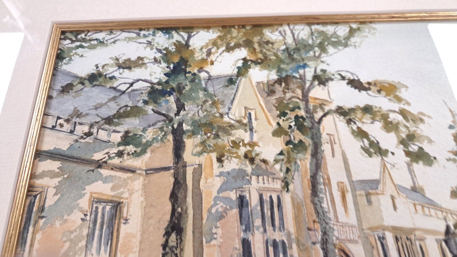 Original Watercolour Painting Of Old Bedford Modern School By Thelma Marks photo Art