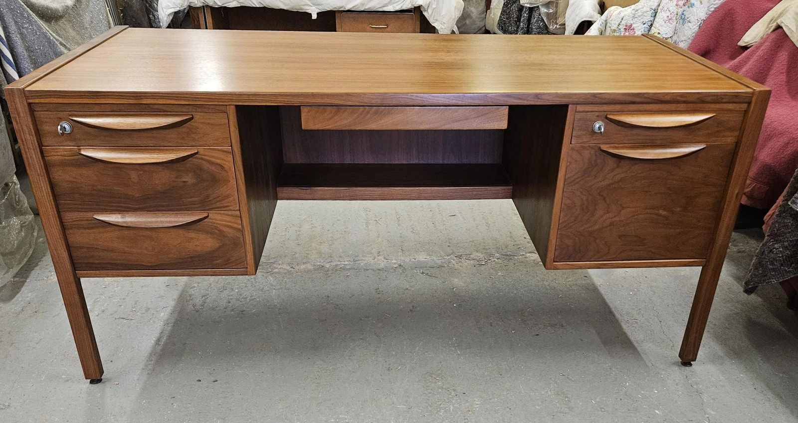 Jens Risom Mid Century Walnut Desk USA C 1960s photo Furniture