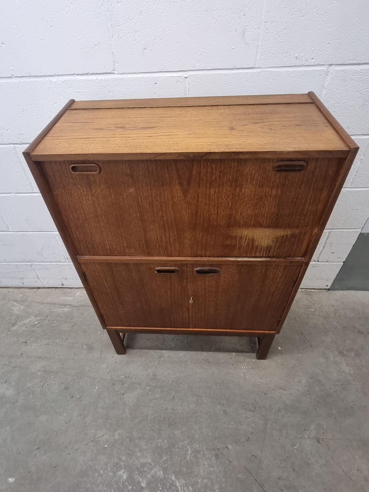 Vintage Mid Century 1900s Teak Drinks Cabinet By Turnidge Of London photo furniture