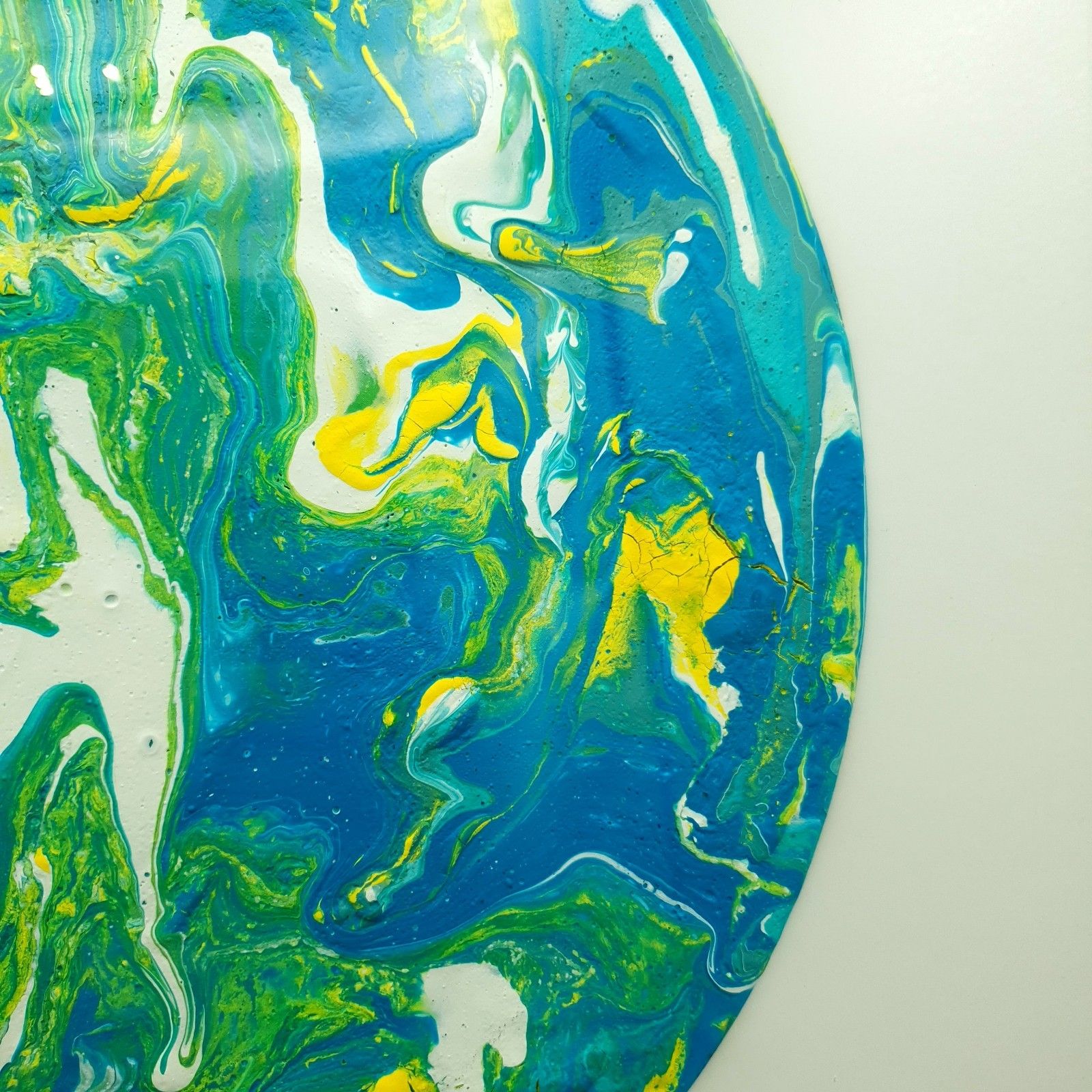 Acrylic On Vinyl Belinda Collett Weeping Willow Contemporary Abstract 44.5x44.3c photo vintage