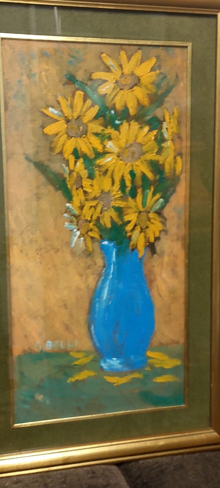 photo for sale Oil On Faesite, Flower Vase Gerolamo Stamps (Pisa 1933 2009)