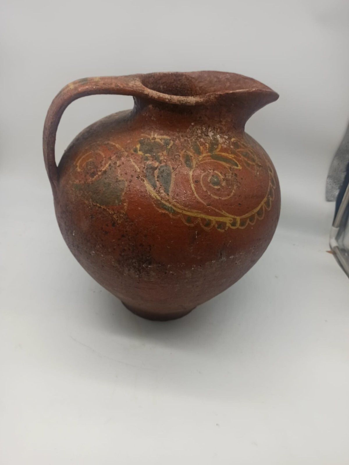 Antique Glazed Terracotta Vase Orcio Tuscany 17th Century Italy photo for sale