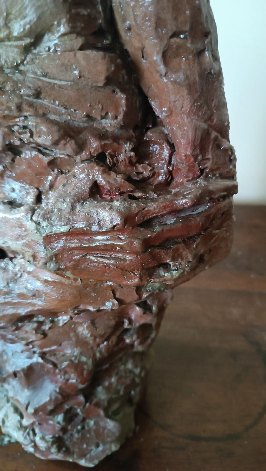 Abstract Sculpture Female Figure In Raw Painted Clay 60s/70s photo vinterior