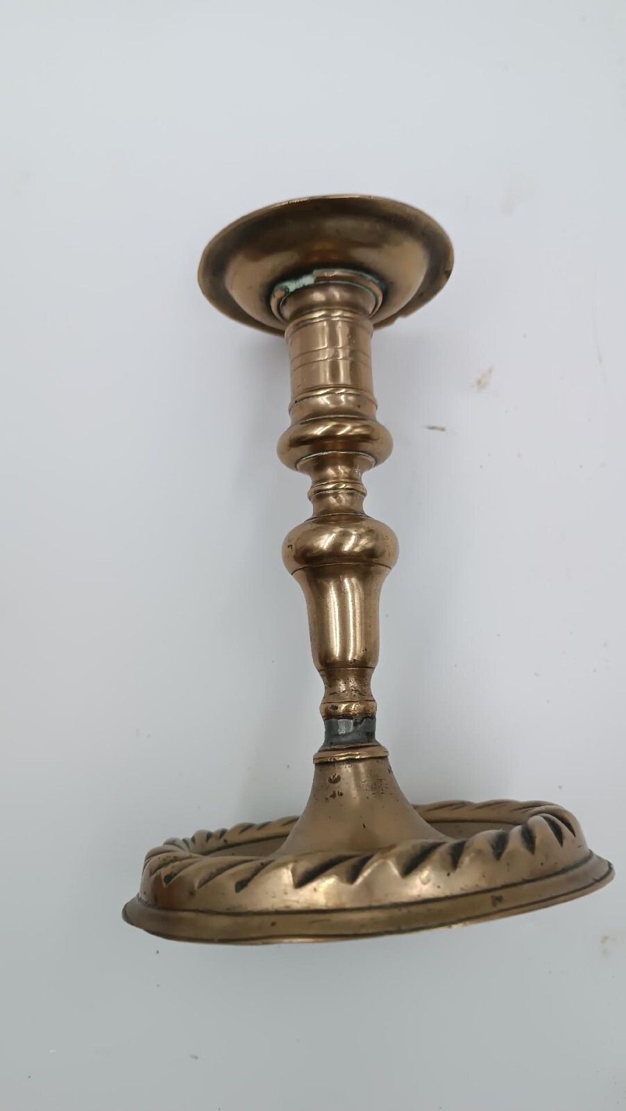 Antique Bronze Candle Holder 17th Century photo vintage