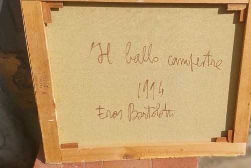 photo for sale Oil On Canvas Abstract Painting Eros Bortolotti 'The Country Dance' 1994