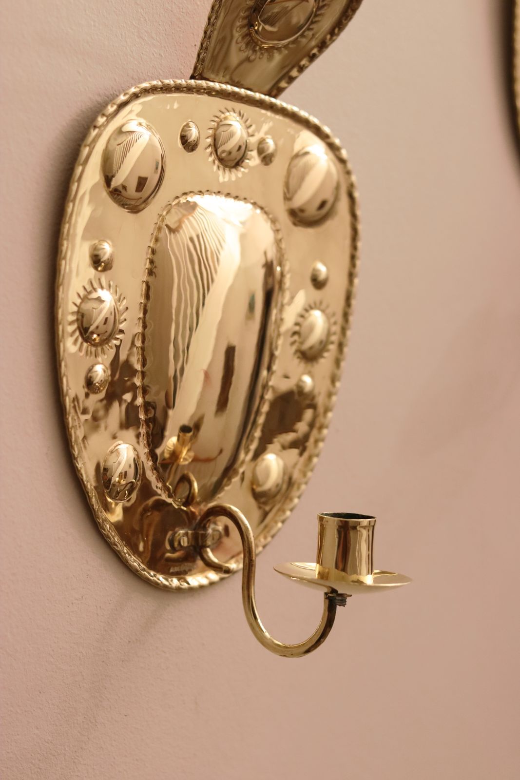 Pair Of Mid Century Swedish Brass Sconces By A W Borgh, 1950s. photo Home Decor