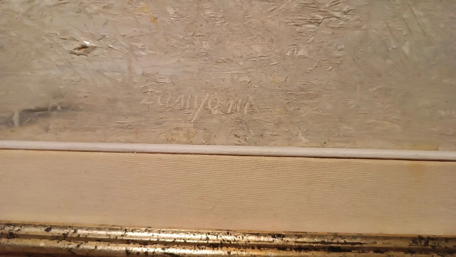 Large Informal Abstract Painting Giancarlo Zamponi (Pistoia 1939) photo vintage