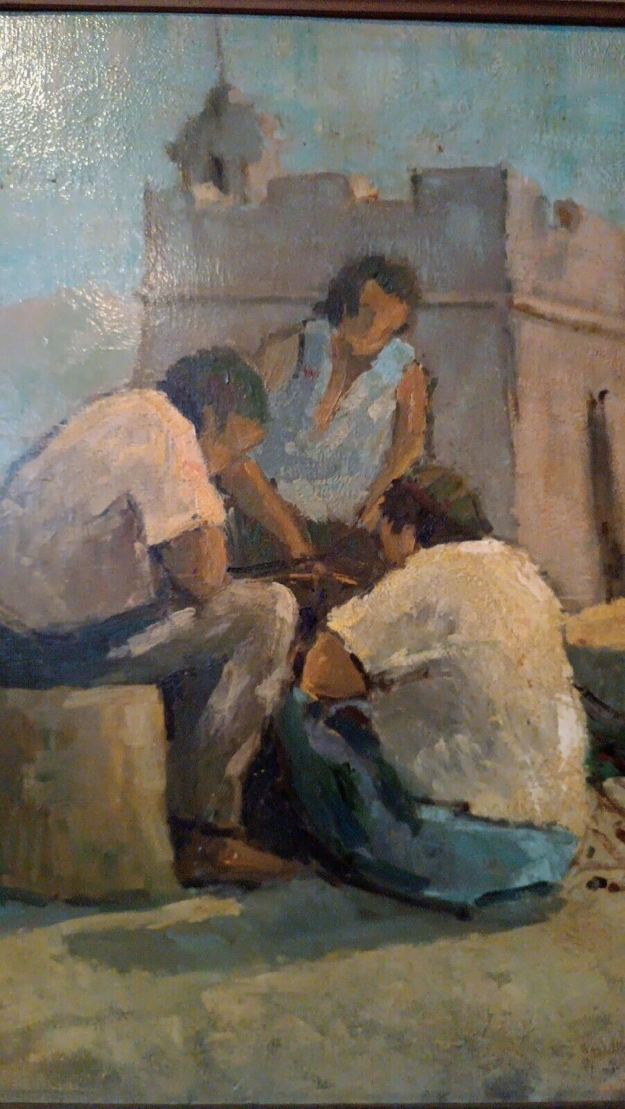 Oil Painting On Table Figures Livorno First Half 900 Unsigned photo buy