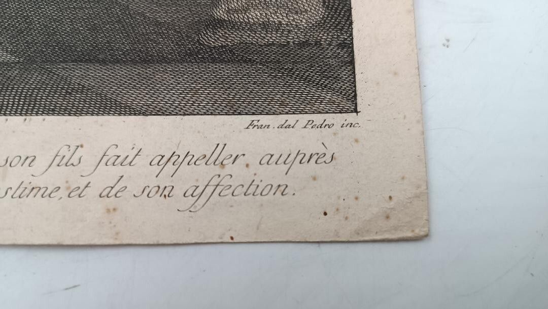 Antique Engraving Engraver Francesco Dal Pedro Dip. A.Piccardi 18th Century photo 120.0