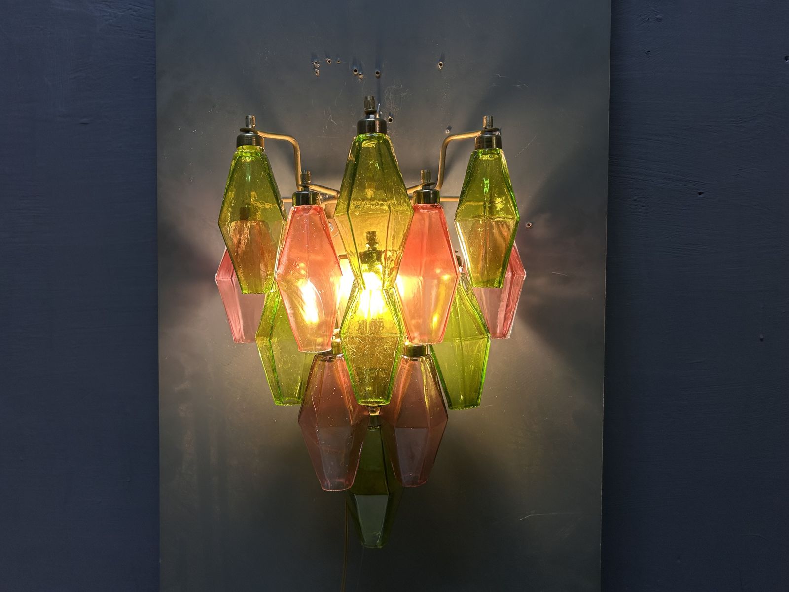 Murano Glass Poliedri Sconces, Italy, 1980s   Set Of 2 photo Lighting