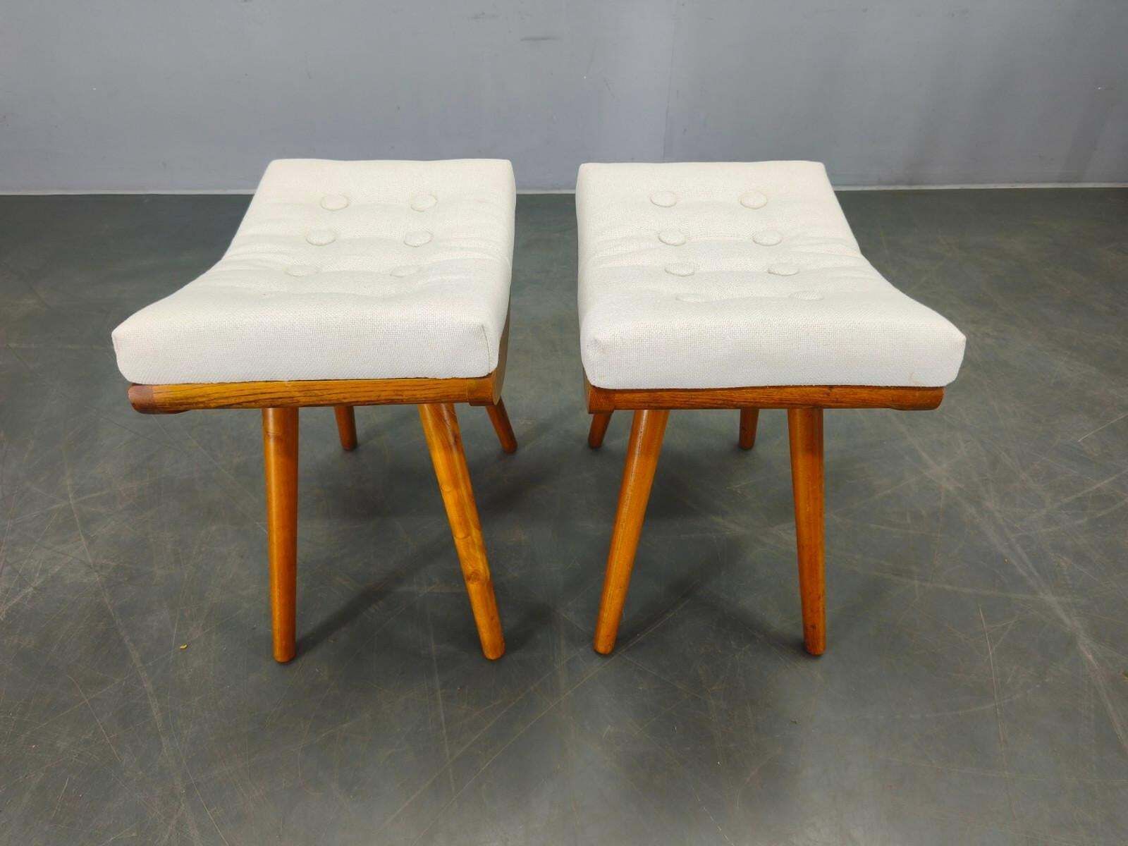 Pair Of Mid Century Maple Wood Stools, 1960s Czechoslovakia photo furniture