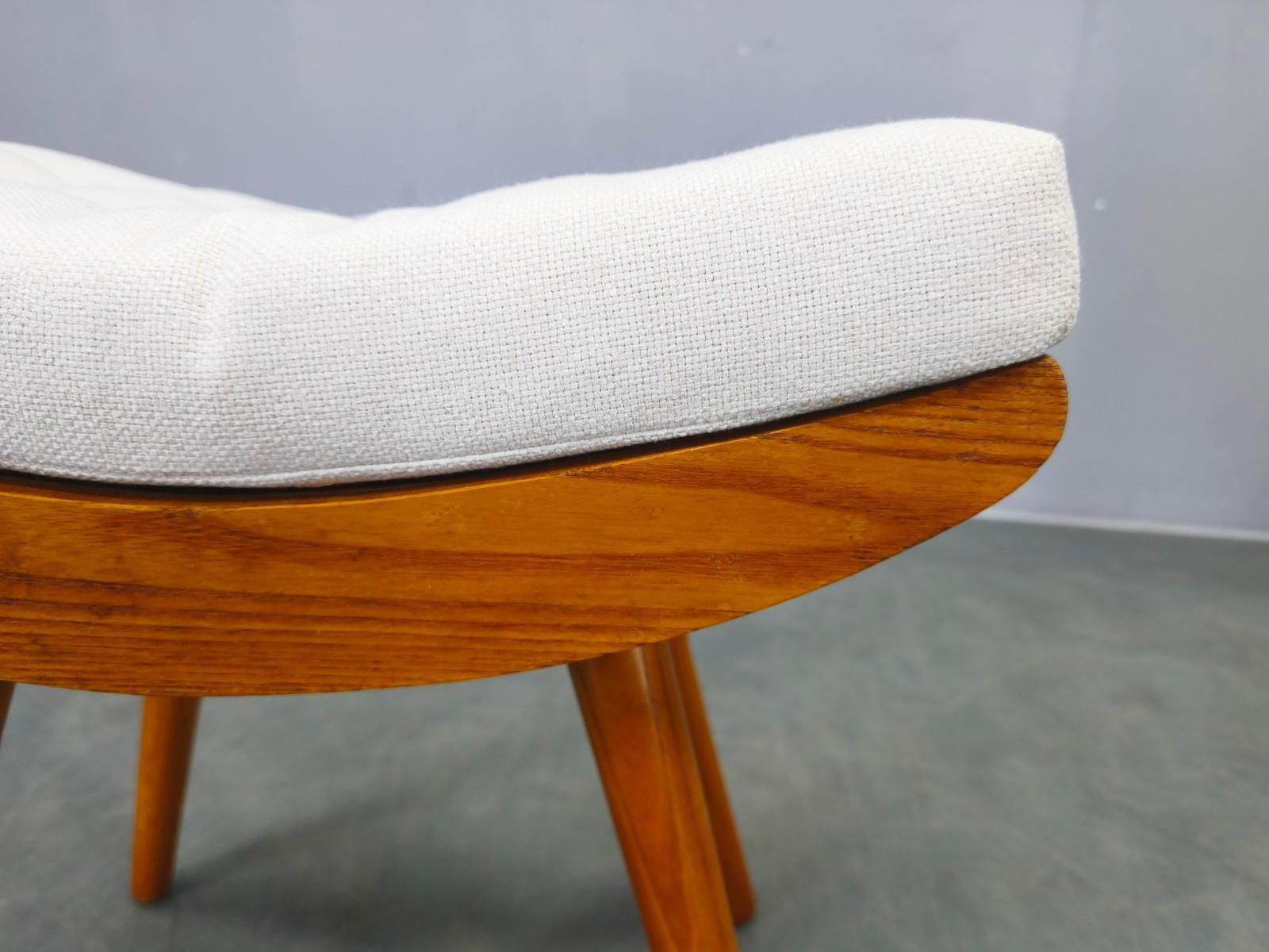 Furniture Pair Of Mid Century Maple Wood Stools, 1960s Czechoslovakia photo