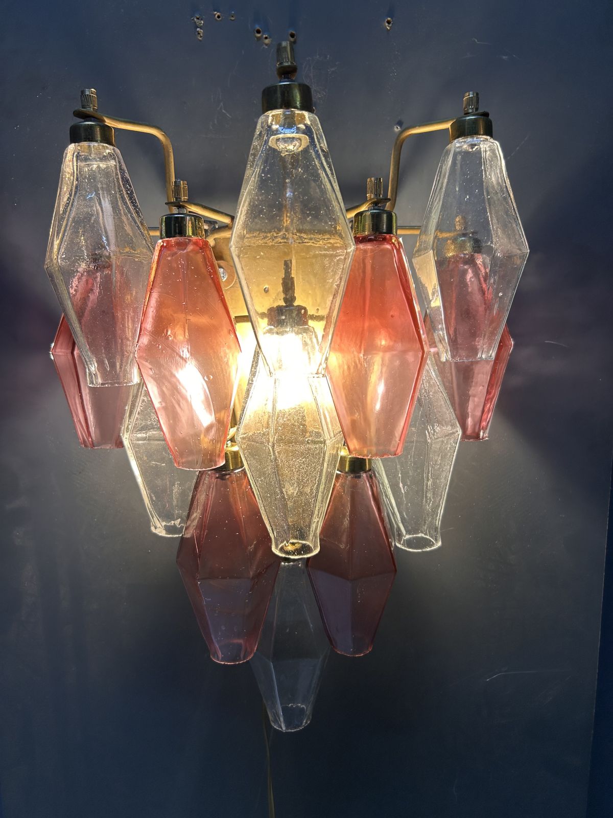 Murano Glass Poliedri Sconces, Italy, 1980s   Set Of 2 photo 1500.0