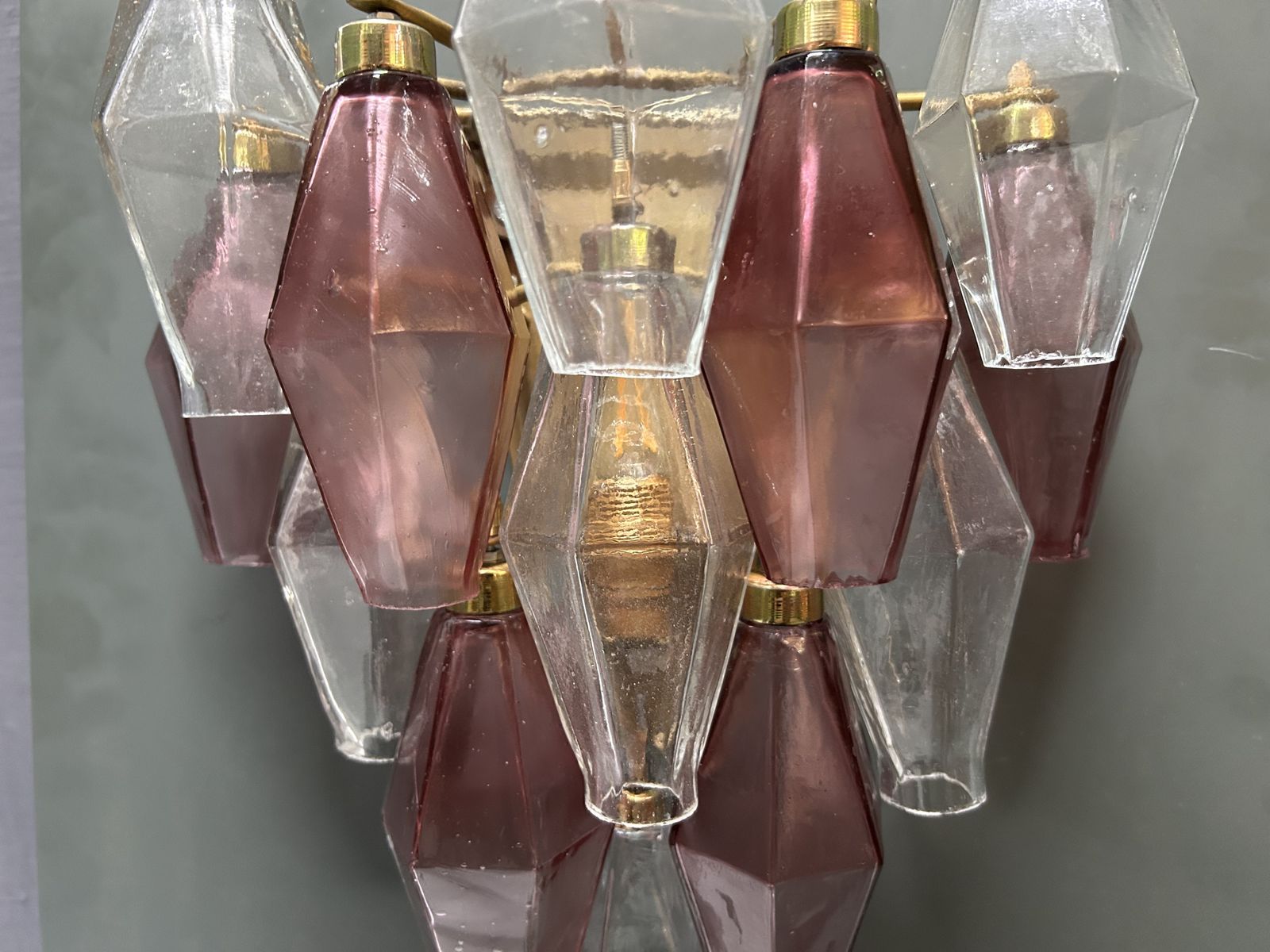 Lighting Murano Glass Poliedri Sconces, Italy, 1980s   Set Of 2 photo