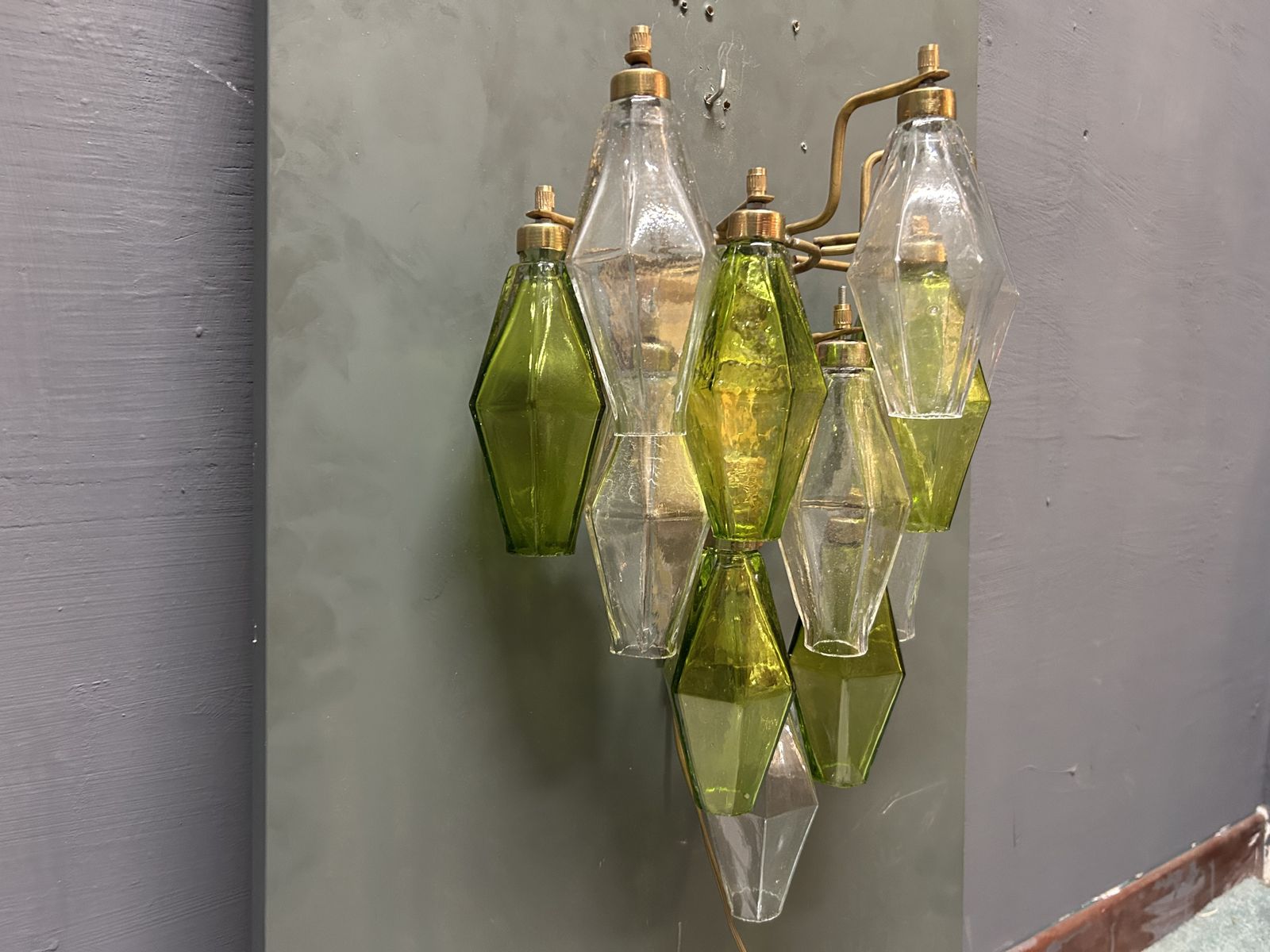 photo furniture Murano Glass Poliedri Sconces, Italy, 1980s   Set Of 2