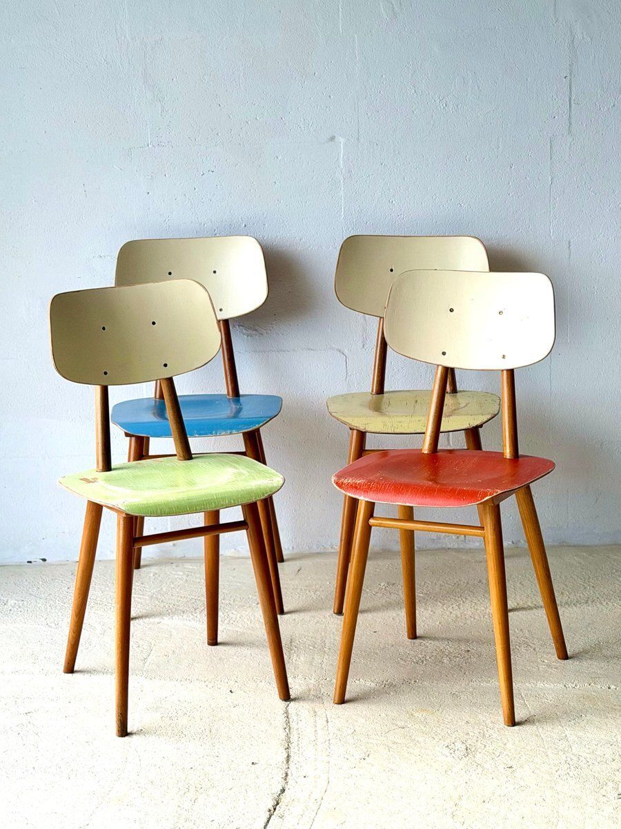 Eetkamerstoelen Van Ton, 1960, Set Van 4 photo furniture