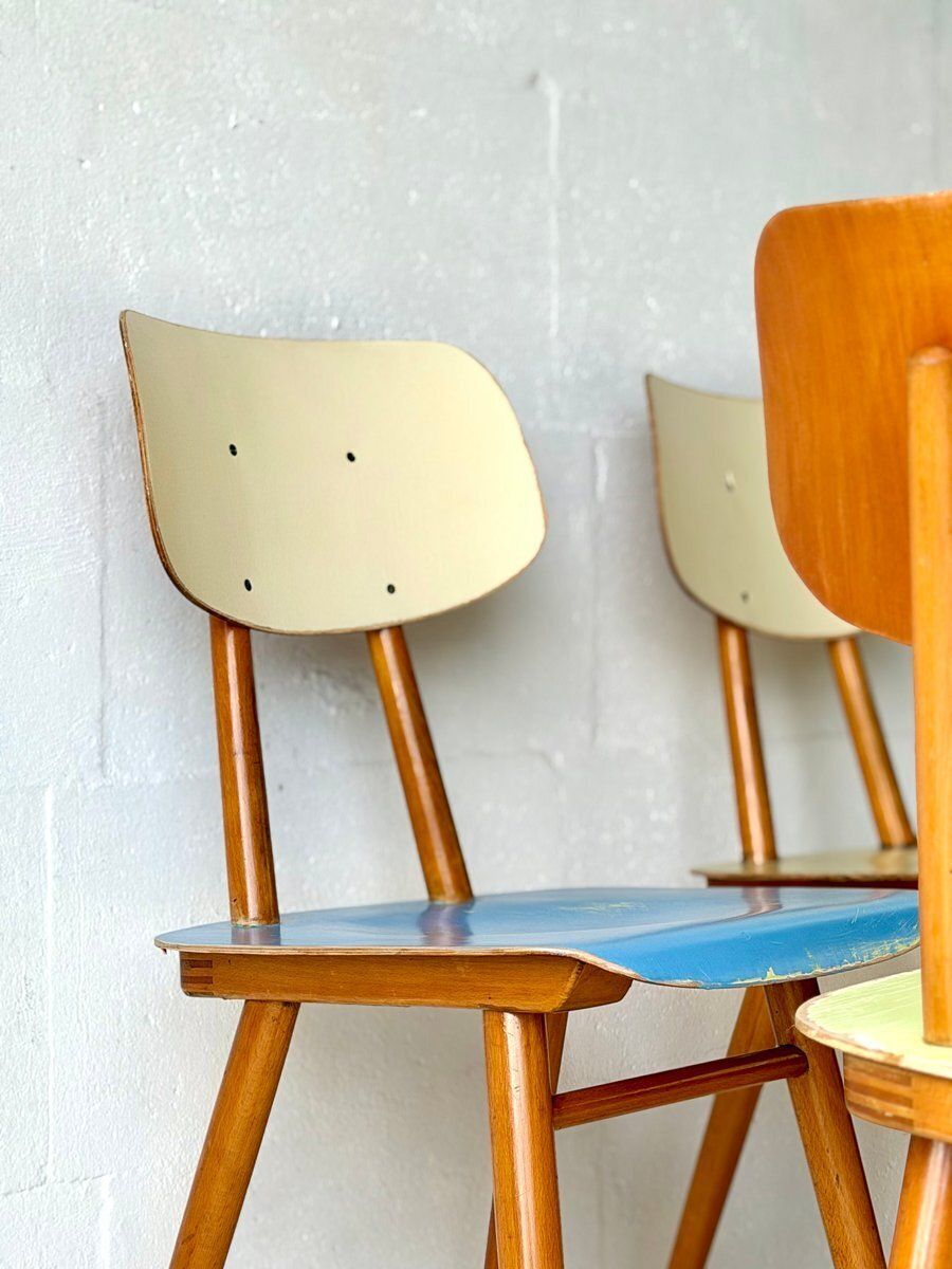 Eetkamerstoelen Van Ton, 1960, Set Van 4 photo vintage