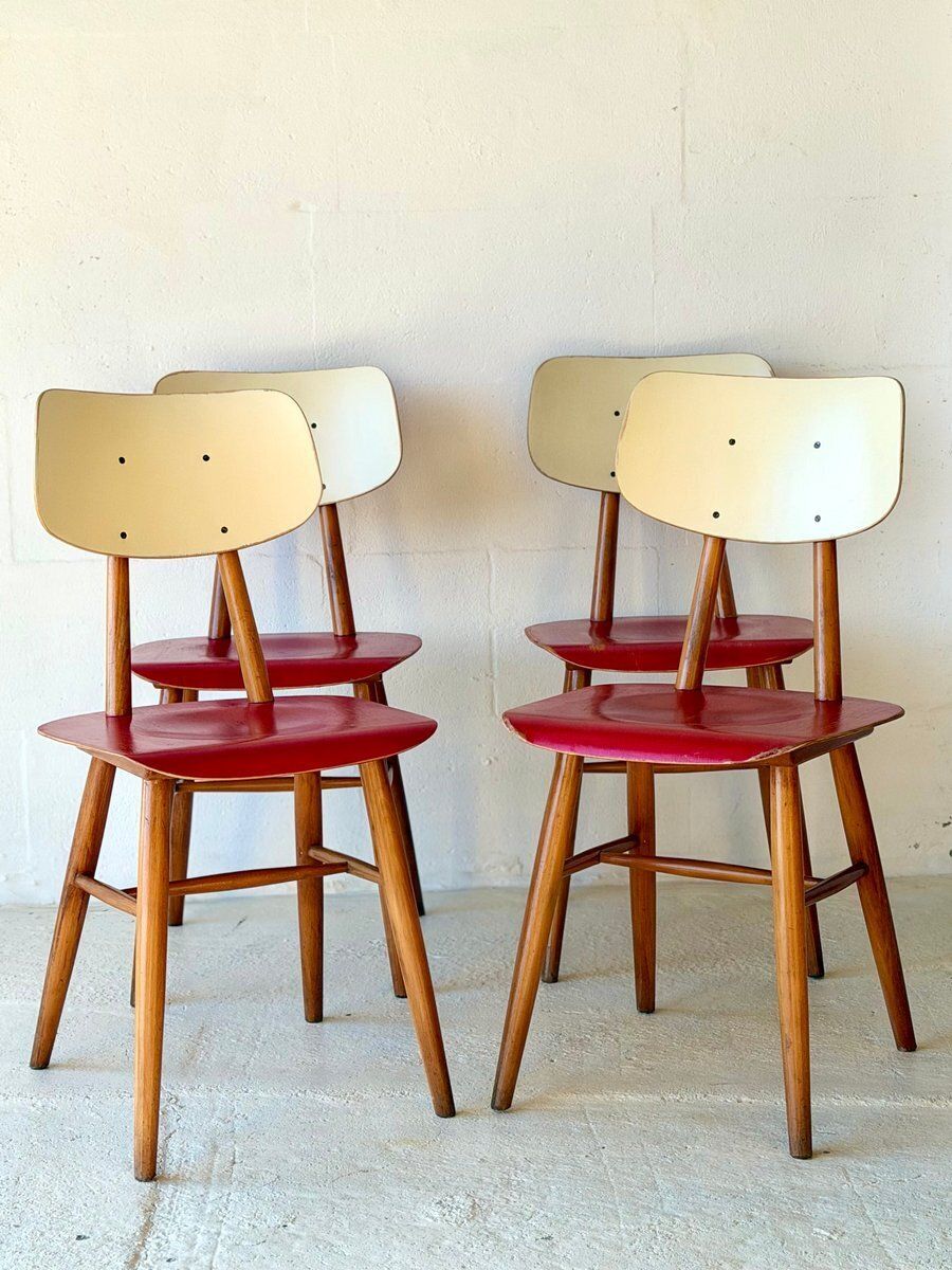 Bistrostoelen Van Ton, 1960, Set Van 4 photo furniture