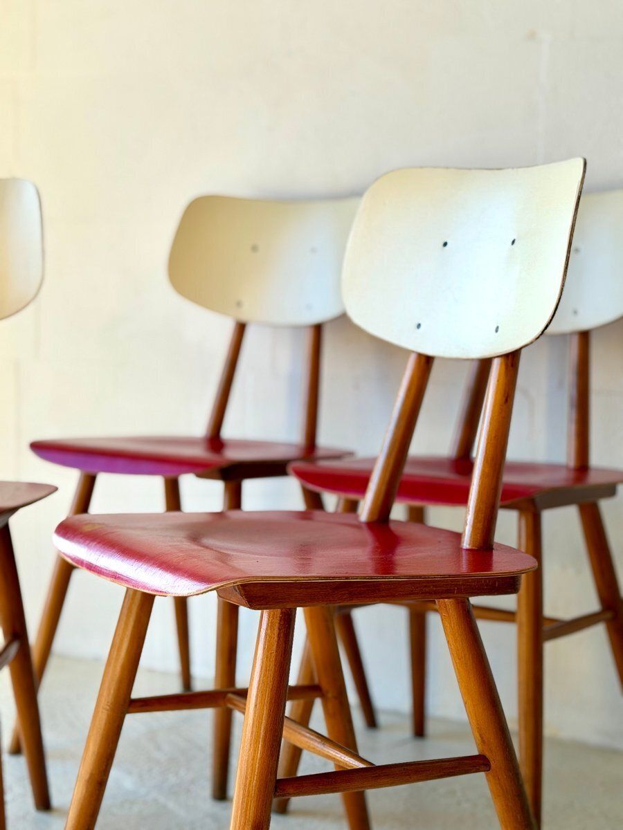 Bistrostoelen Van Ton, 1960, Set Van 4 photo vinterior