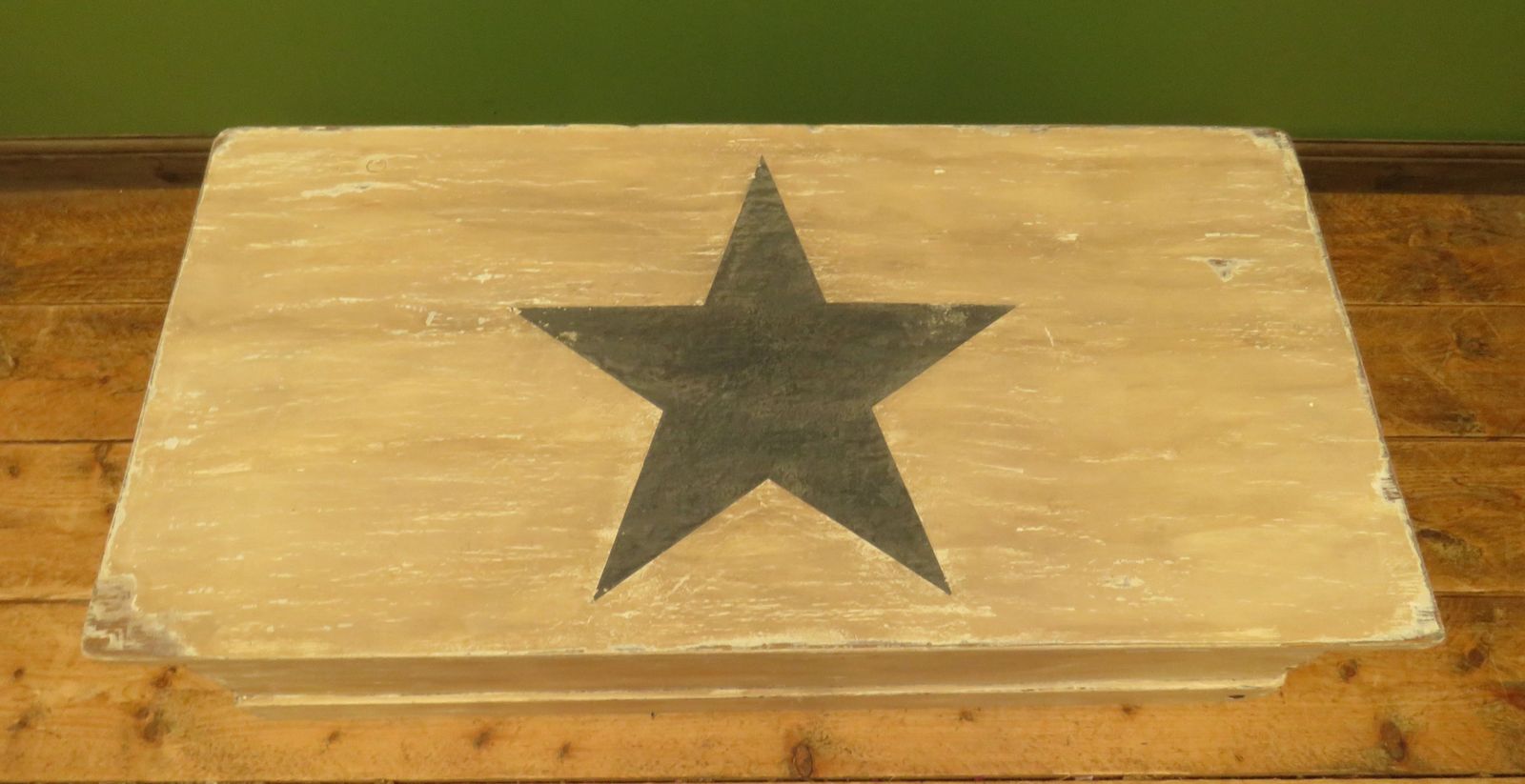 Folk Art Blanket Box With Barn Star Design photo Furniture