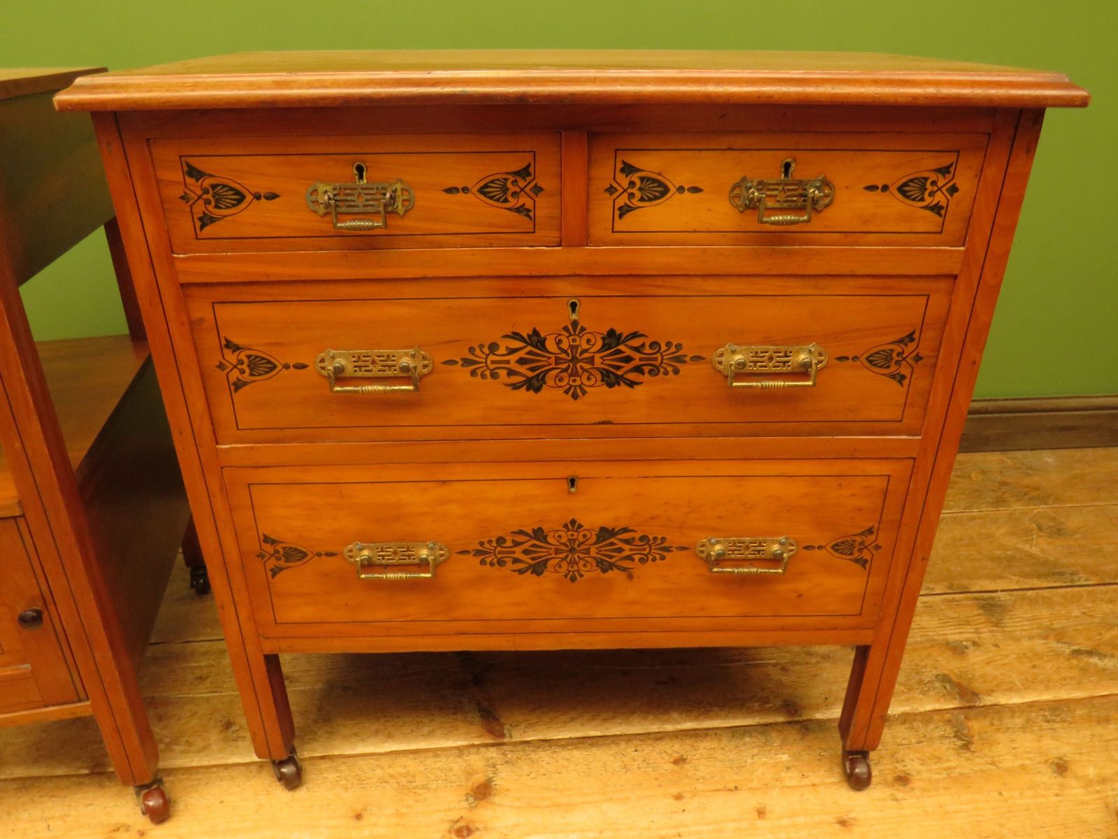 Stencilled Chest Of Drawers & Bedside Chest photo for sale
