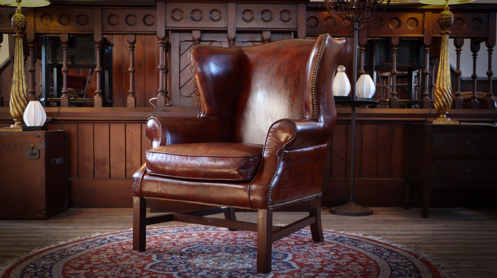 Superb Timothy Oulton Halo Lincoln Club Cigar Leather Armchair Antique Whisky 🚚 photo for sale
