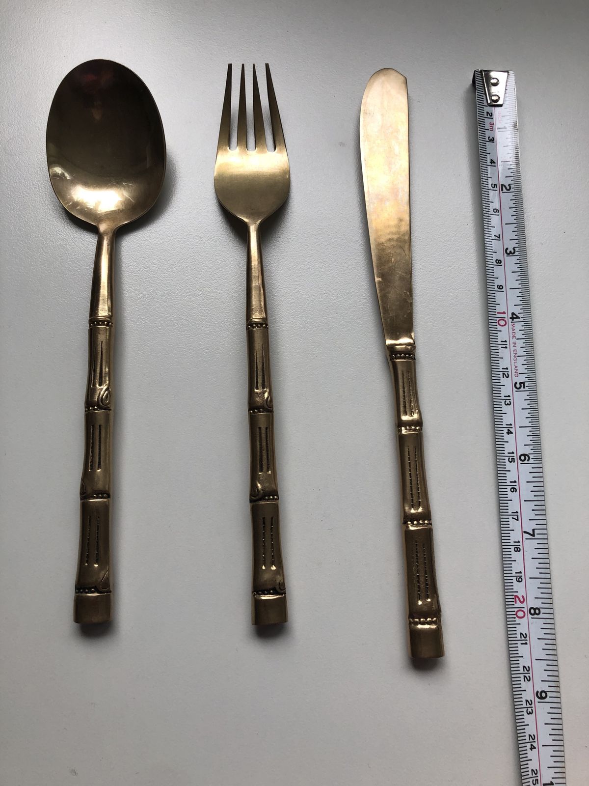 Brass Bamboo Style Cutlery