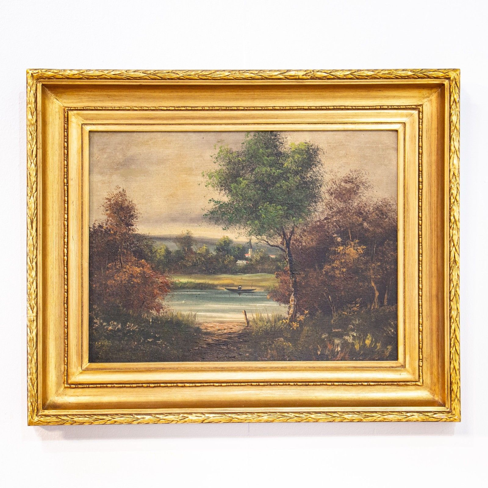 Pair Of Oil On Canvas Landscapes By L. Henry Circa 1900 photo Art