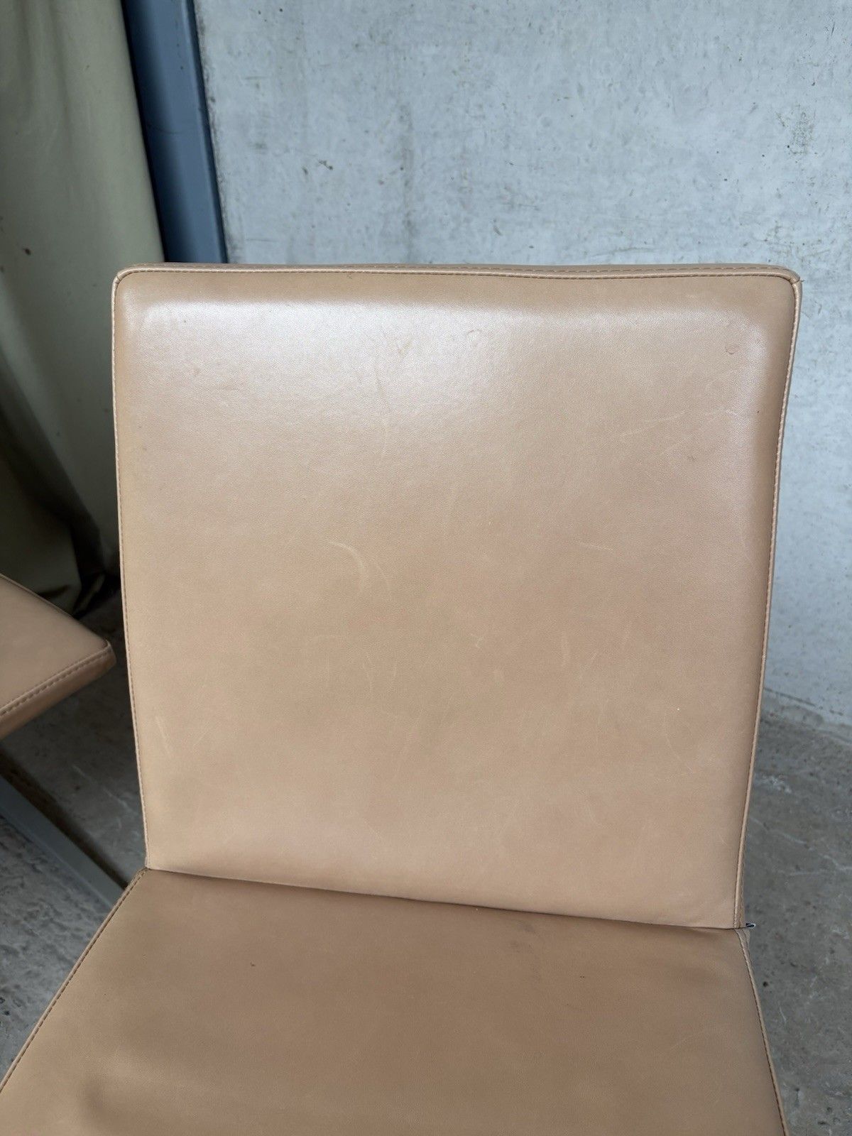 photo for sale Vtg Mid Century Style Set 4 Leather Bo Concept Mariposa Dining Chairs R1095
