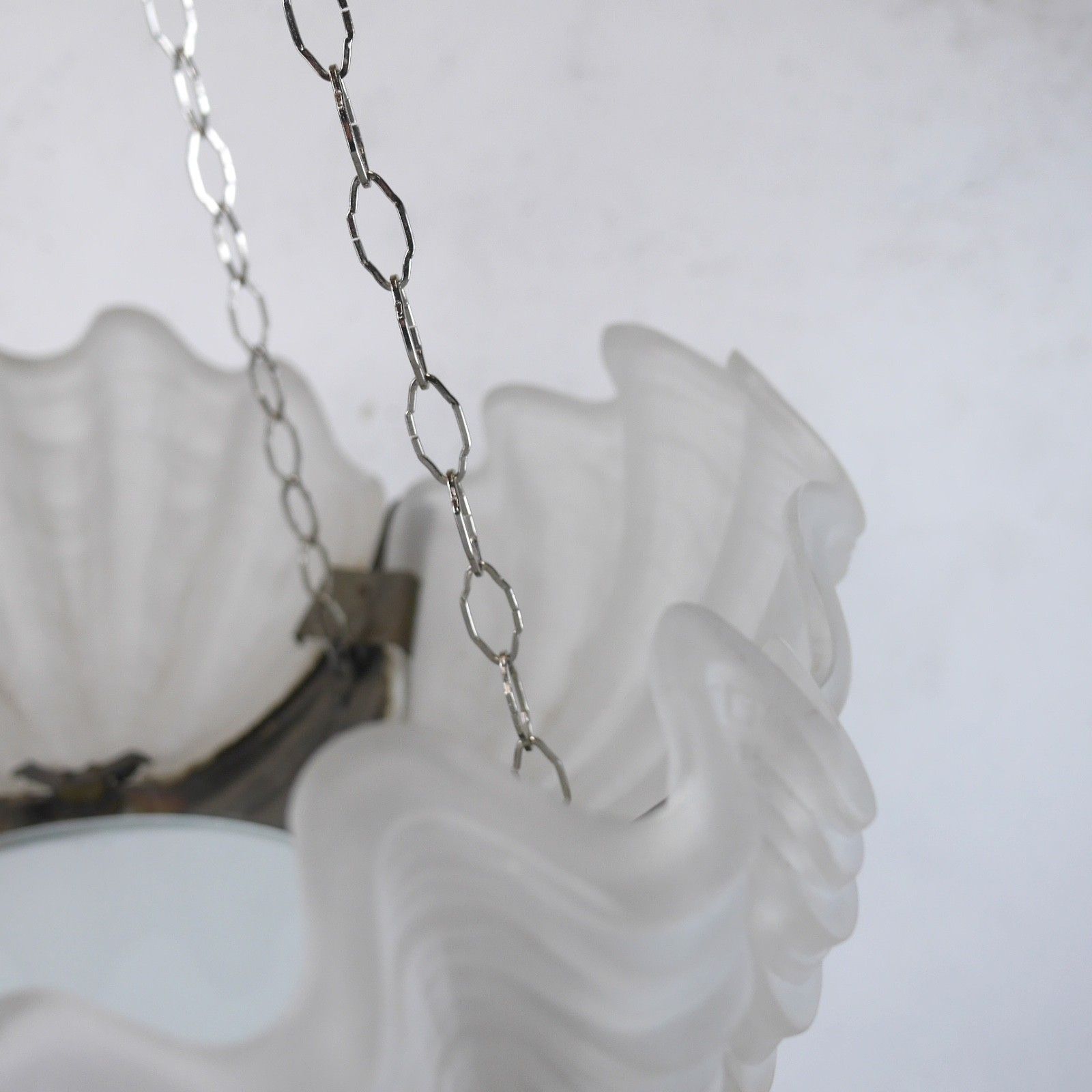 Colossal Art Deco Clam Shell Pendant Ceiling Light Lamp Dia 52cm #103122 photo vintage