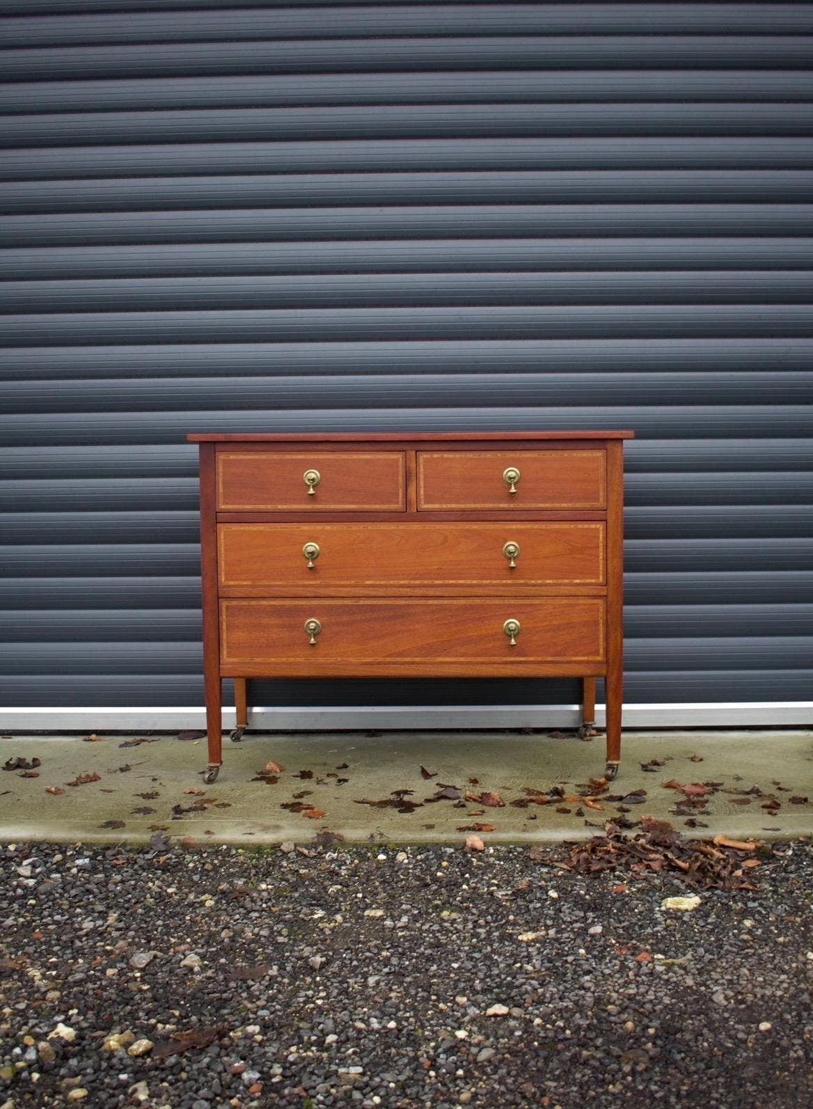 Antique Solid Mahogany Chest Of Drawers photo furniture