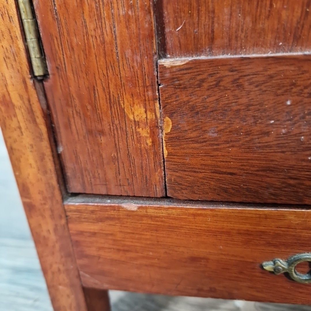 Furniture Antique Edwardian Pot Cupboard Bedside Cabinet Table Mahogany Veneer Vintage photo