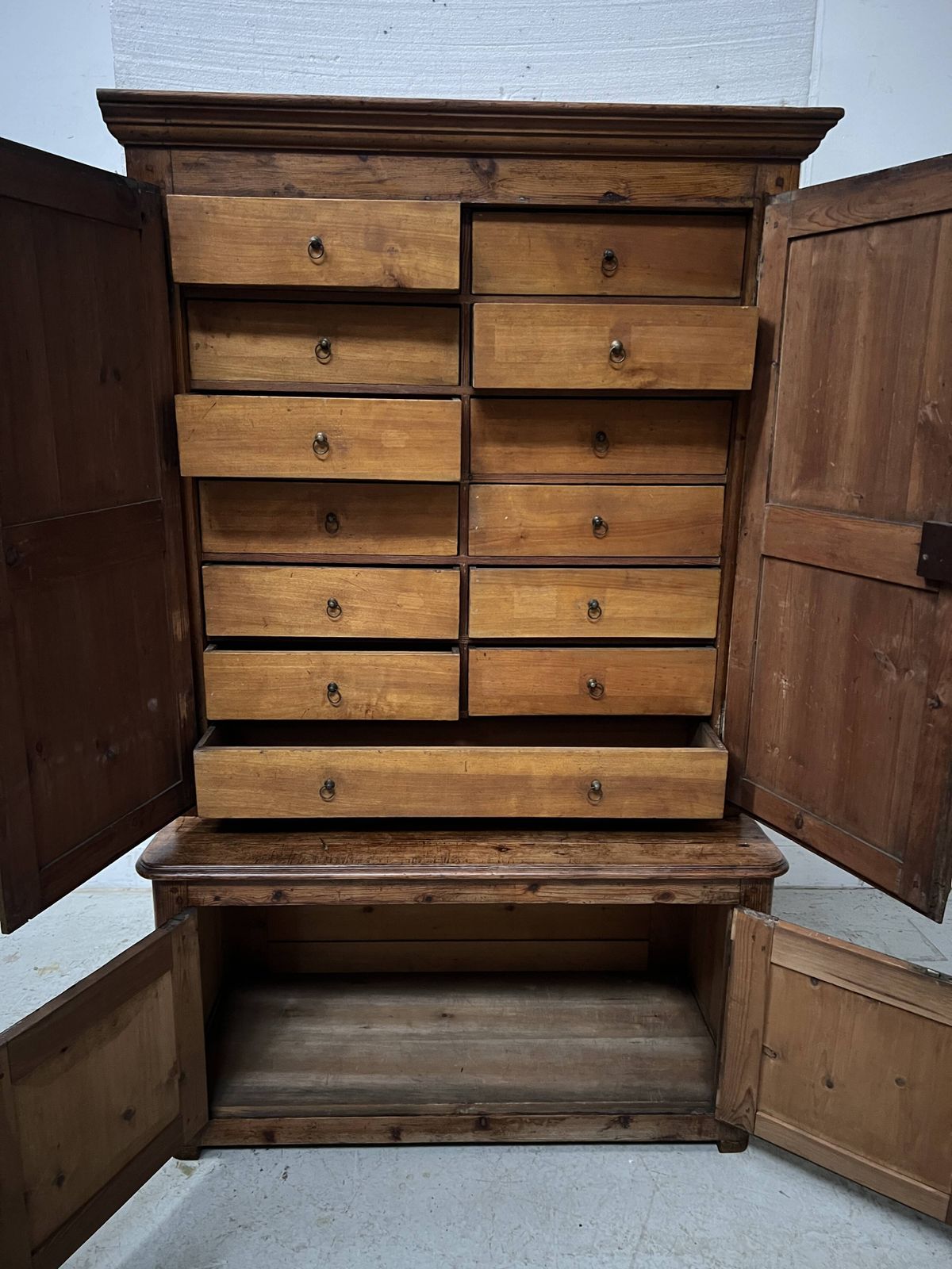 Page 1 Of 15 Two Part Office Furniture Made Of Solid Pine From The 20th Century. photo for sale