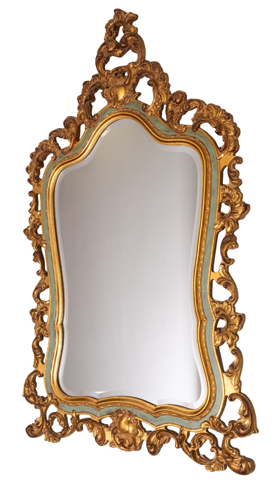 Baroque Gilded Louis XV Style Beveled Mirror With " Brevete" Label, 1950s photo buy