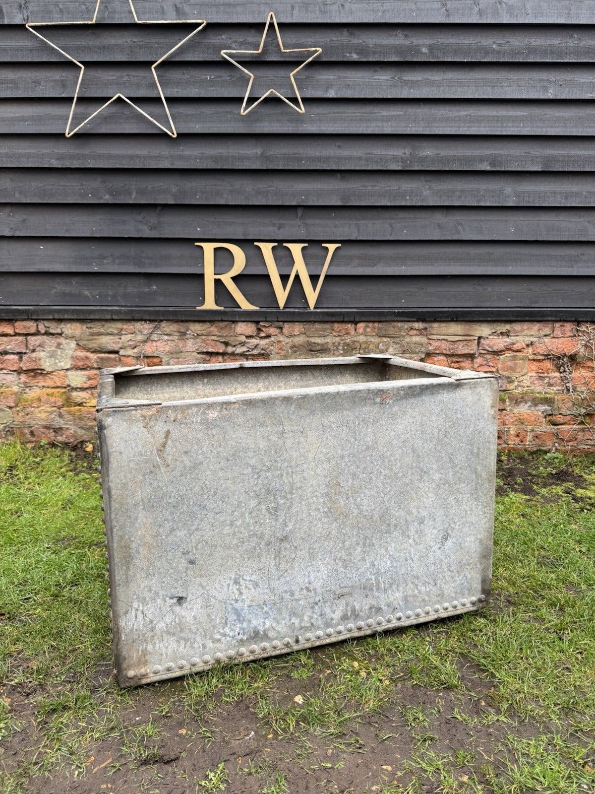 Riveted Galvanised Trough Garden Planter /  Raised Flower Bed Plant Olive Tree Pot Z4 photo buy