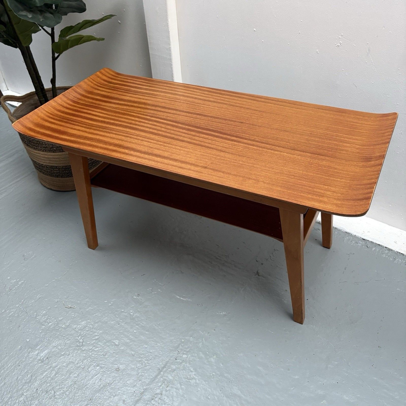 Mcm Horatio Myer & Co Bentwood Sleigh Teak And Beech Frame Coffee Table photo buy