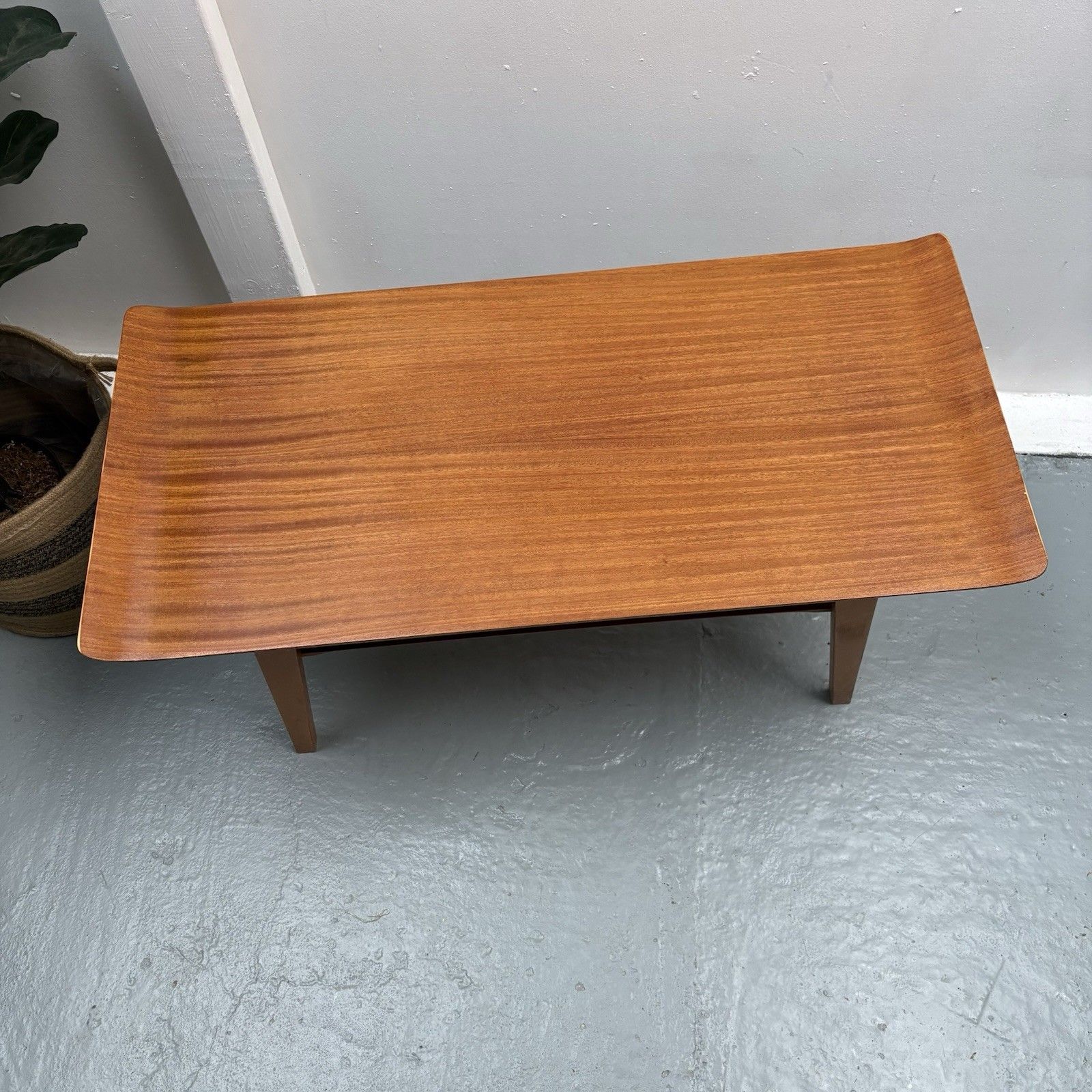 Mcm Horatio Myer & Co Bentwood Sleigh Teak And Beech Frame Coffee Table photo vintage